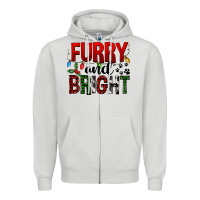 Dove Grey Furry And Bright Zipper Hoodie - FaDigitalArtStudio