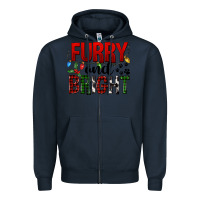 Navy Furry And Bright Zipper Hoodie - FaDigitalArtStudio