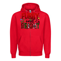 Red Furry And Bright Zipper Hoodie - FaDigitalArtStudio
