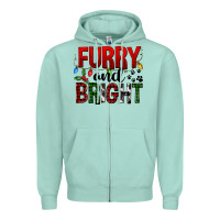 Seafoam Furry And Bright Zipper Hoodie - FaDigitalArtStudio