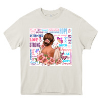 Cream positive affirmations girl Heavy Core Tee - MaliasSmallBusiness