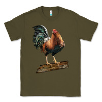 Army Green american game rooster standing Classic Tee - LillyAllenDesigns