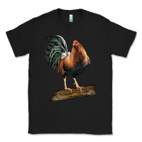Black american game rooster standing Classic Tee - LillyAllenDesigns