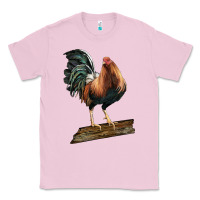 Bubblegum Pink american game rooster standing Classic Tee - LillyAllenDesigns