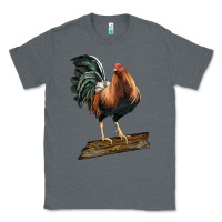Charcoal Heather american game rooster standing Classic Tee - LillyAllenDesigns