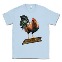Dusty Blue american game rooster standing Classic Tee - LillyAllenDesigns
