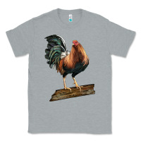 Heather Grey american game rooster standing Classic Tee - LillyAllenDesigns