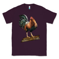 Plum american game rooster standing Classic Tee - LillyAllenDesigns