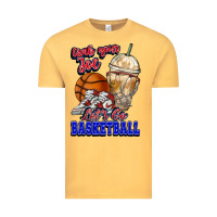 Vintage Mustard Grab your joe let's go Basketball Vintage Tee - NancyCooperArtShop