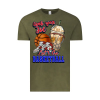 Vintage Olive Grab your joe let's go Basketball Vintage Tee - NancyCooperArtShop