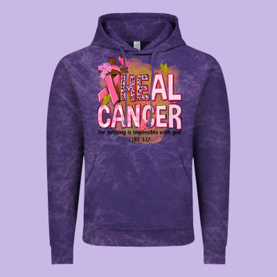 Heal Cancer For Nothing Is Impossible With God Vintage Hoodie Designed By Nancycooperartshop