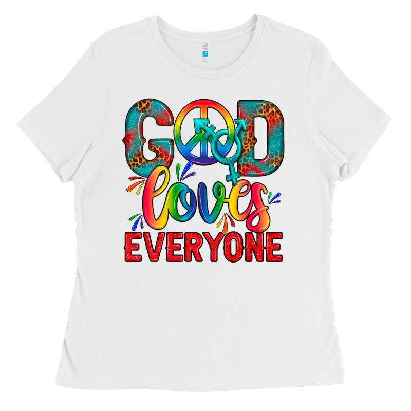 Lgbtq+ God Loves Everyone Ladies Tee by BundleAndBundleShop | Teevron