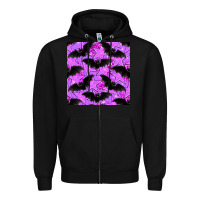 Black halloween bat and stars seamless pattern Zipper Hoodie - BundleAndBundleShop