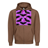 Chestnut halloween bat and stars seamless pattern Zipper Hoodie - BundleAndBundleShop