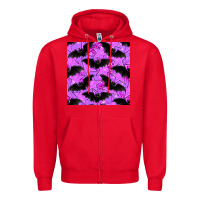 Red halloween bat and stars seamless pattern Zipper Hoodie - BundleAndBundleShop