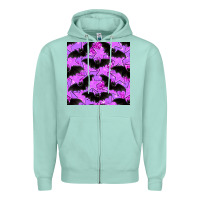 Seafoam halloween bat and stars seamless pattern Zipper Hoodie - BundleAndBundleShop