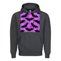Smoke halloween bat and stars seamless pattern Zipper Hoodie - BundleAndBundleShop