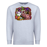 Heather Grey halloween pigs Premium Sweatshirt - SublimationCraftShop