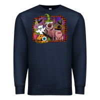 Navy halloween pigs Premium Sweatshirt - SublimationCraftShop