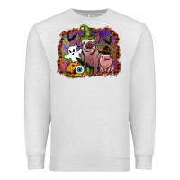 Oatmeal Heather halloween pigs Premium Sweatshirt - SublimationCraftShop