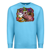Ocean Blue halloween pigs Premium Sweatshirt - SublimationCraftShop