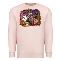 Pale Pink halloween pigs Premium Sweatshirt - SublimationCraftShop