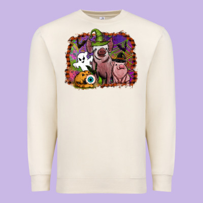 Halloween Pigs Premium Sweatshirt Designed By Sublimationcraftshop