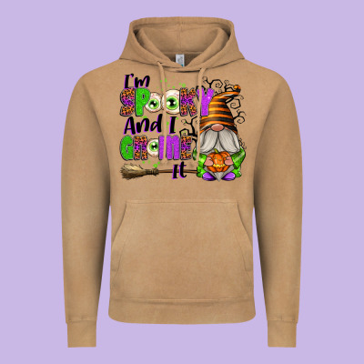 I'm Spooky And I Gnome It Vintage Hoodie Designed By Texasbilliewilder