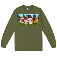 Army Green cute farm animals Long Sleeve Tee - TumblerDesignByShophia