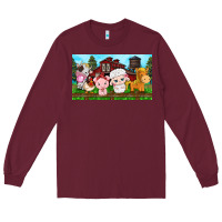 Burgundy cute farm animals Long Sleeve Tee - TumblerDesignByShophia