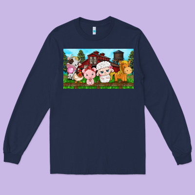 Cute Farm Animals Long Sleeve Tee Designed By Tumblerdesignbyshophia