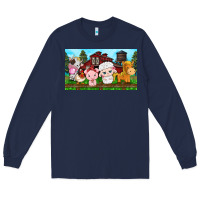 Navy cute farm animals Long Sleeve Tee - TumblerDesignByShophia