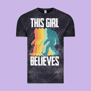 Bigfoot T  Shirt Bigfoot   This Girl Believes T  Shirt Vintage Tee Designed By Designefamous