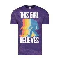 Cloud Purple bigfoot t  shirt bigfoot   this girl believes t  shirt Vintage Tee - DesigneFamous