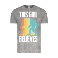 Cloud Rock bigfoot t  shirt bigfoot   this girl believes t  shirt Vintage Tee - DesigneFamous