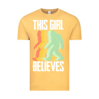 Vintage Mustard bigfoot t  shirt bigfoot   this girl believes t  shirt Vintage Tee - DesigneFamous