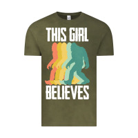 Vintage Olive bigfoot t  shirt bigfoot   this girl believes t  shirt Vintage Tee - DesigneFamous