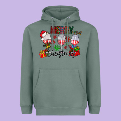 Merry Christmas Heavyweight Hoodie Designed By Cowhidedigitalart