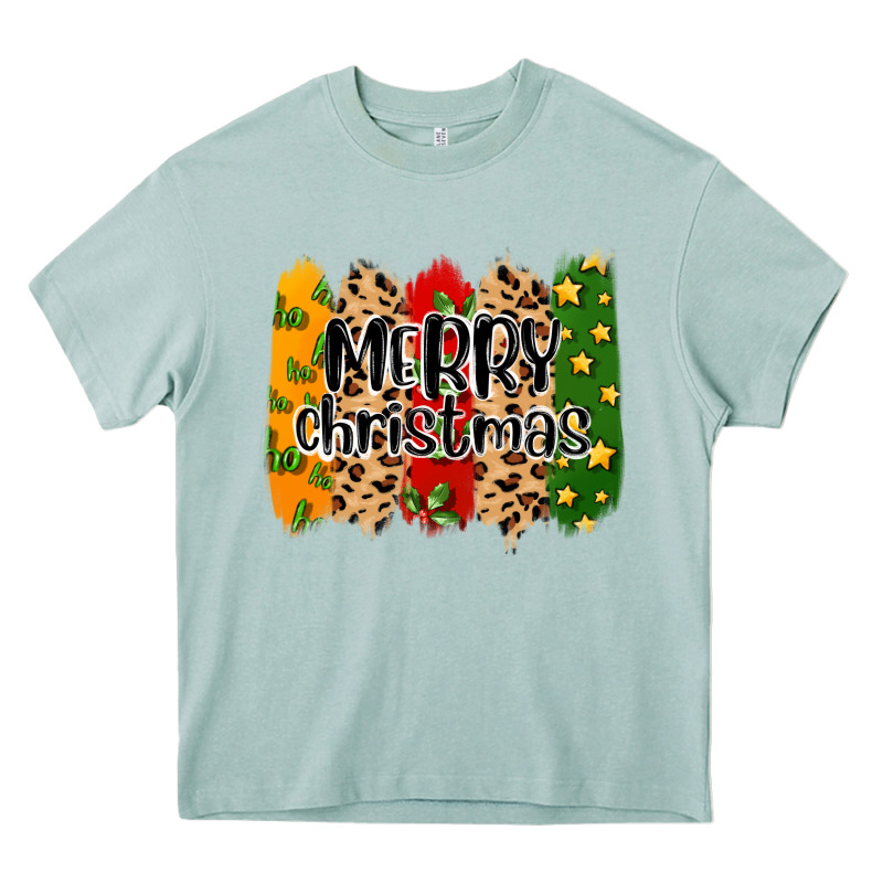 Merry Christmas Brushstrokes Heavy Core Tee by MaliasSmallBusiness | Teevron
