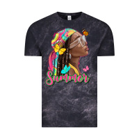 Cloud Black summer afro Vintage Tee - NancyCooperArtShop