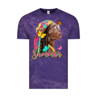 Cloud Purple summer afro Vintage Tee - NancyCooperArtShop