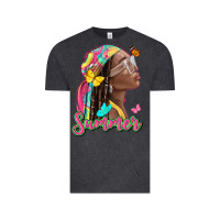 Vintage Black summer afro Vintage Tee - NancyCooperArtShop