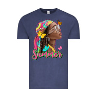 Vintage Denim summer afro Vintage Tee - NancyCooperArtShop