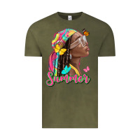 Vintage Olive summer afro Vintage Tee - NancyCooperArtShop