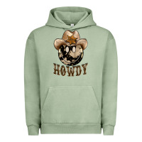 Pigment Oil Green howdy smiley face Urban Hoodie - BarkalooDesign