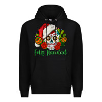 Black Feliz Navidad Skull Premium Hoodie - BundleAndBundleShop