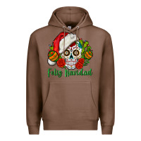 Chestnut Feliz Navidad Skull Premium Hoodie - BundleAndBundleShop
