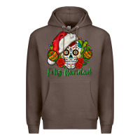 Coffee Feliz Navidad Skull Premium Hoodie - BundleAndBundleShop