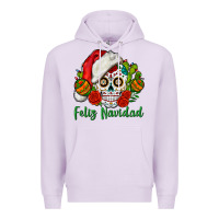 Lilac Feliz Navidad Skull Premium Hoodie - BundleAndBundleShop