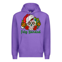 Purple Feliz Navidad Skull Premium Hoodie - BundleAndBundleShop